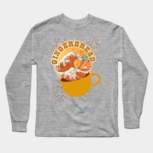 Gingerbread Spice. Cascadia Great Wave of Holiday Coffee Style Long Sleeve T-Shirt